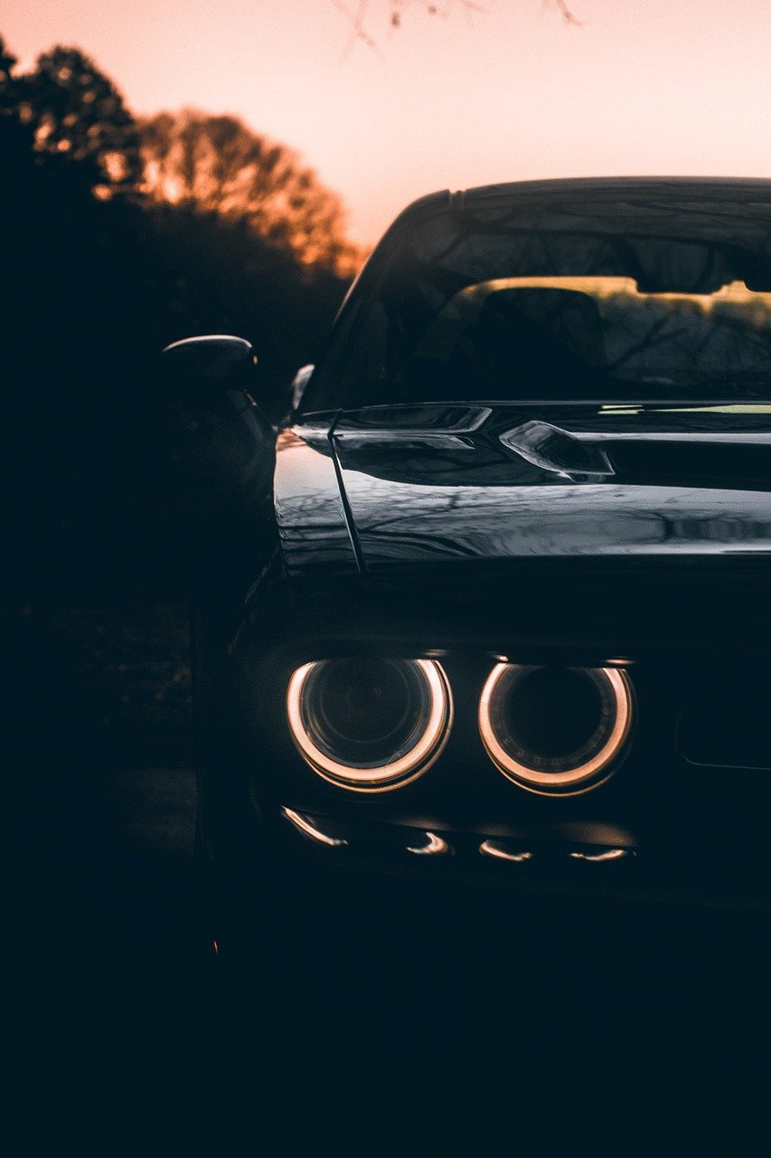 car, automotive, vehicle, headlights, car wallpapers, transportation, automobile, challenger, dodge challenger, black wallpaper, black