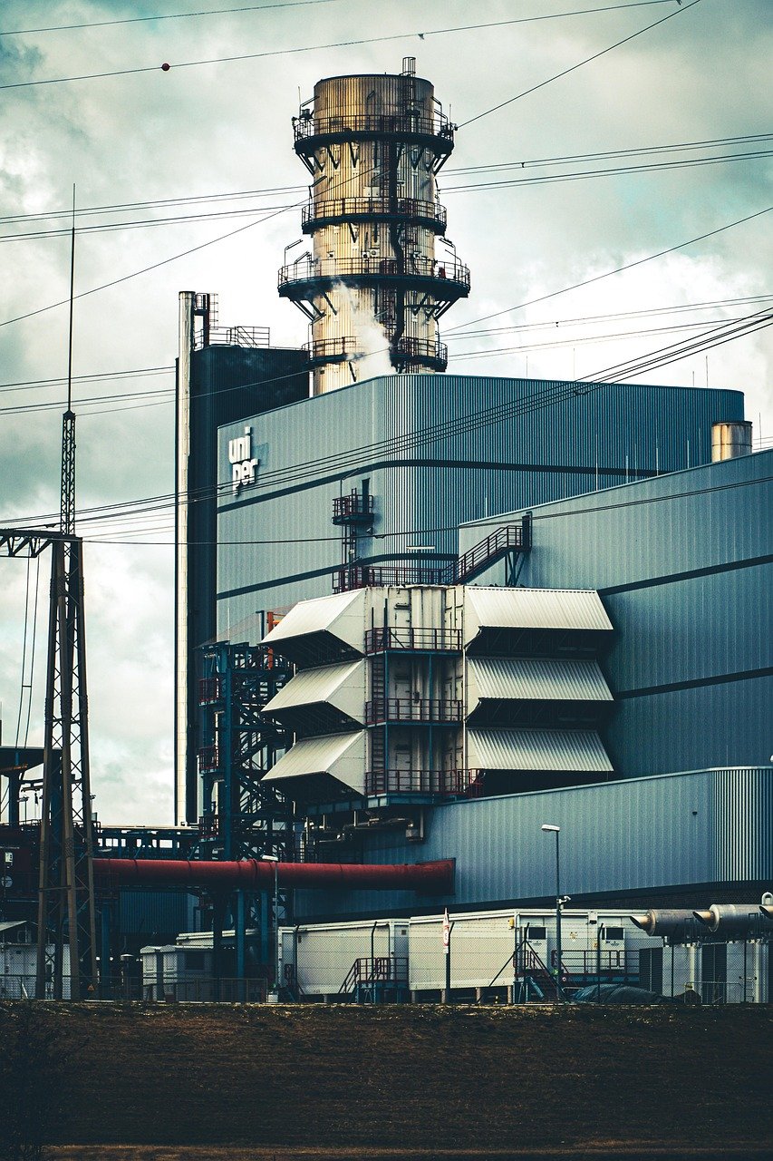power plant, electricity provider, energy company, factory, industrial building